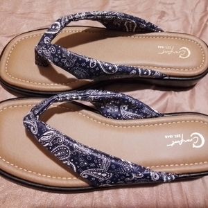 Cato Blue Paisley Sandals NWT, Size 9